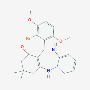 11-(2-bromo-3,6-dimethoxyphenyl)-3,3-dimethyl-2,3,4-trihydro-5H,10H,11H-benzo[b]benzo[2,1-f]1,4-diazepin-1-one