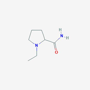 molecular formula C7H14N2O B044683 (S)-(-)-1-乙基-2-吡咯烷甲酰胺 CAS No. 114812-34-9