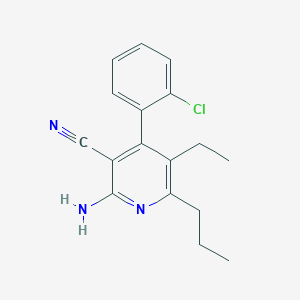 molecular formula C17H18ClN3 B446831 2-Amino-4-(2-chlorophenyl)-5-ethyl-6-propylnicotinonitrile CAS No. 353774-97-7