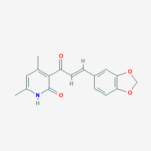 molecular formula C17H15NO4 B446850 3-[3-(1,3-benzodioxol-5-yl)acryloyl]-4,6-dimethyl-2(1H)-pyridinone 