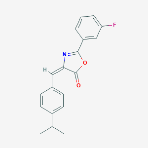 molecular formula C19H16FNO2 B446854 2-(3-fluorophenyl)-4-(4-isopropylbenzylidene)-1,3-oxazol-5(4H)-one 