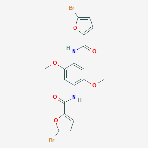 molecular formula C18H14Br2N2O6 B446859 5-bromo-N-{4-[(5-bromo-2-furoyl)amino]-2,5-dimethoxyphenyl}-2-furamide 