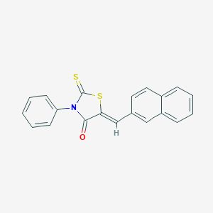 molecular formula C20H13NOS2 B446866 5-(2-Naphthylmethylene)-3-phenyl-2-thioxo-1,3-thiazolidin-4-one 