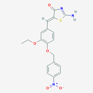 (5Z)-2-amino-5-[[3-ethoxy-4-[(4-nitrophenyl)methoxy]phenyl]methylidene]-1,3-thiazol-4-one