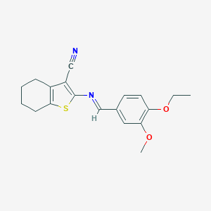 2-[(4-Ethoxy-3-methoxybenzylidene)amino]-4,5,6,7-tetrahydro-1-benzothiophene-3-carbonitrile