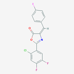 molecular formula C16H7ClF2INO2 B446878 2-(2-chloro-4,5-difluorophenyl)-4-(4-iodobenzylidene)-1,3-oxazol-5(4H)-one 