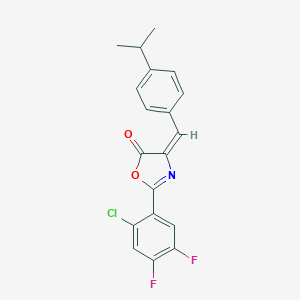 molecular formula C19H14ClF2NO2 B446885 2-(2-chloro-4,5-difluorophenyl)-4-(4-isopropylbenzylidene)-1,3-oxazol-5(4H)-one 
