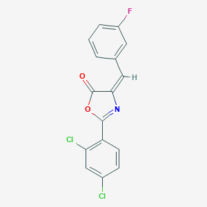 molecular formula C16H8Cl2FNO2 B446887 2-(2,4-dichlorophenyl)-4-(3-fluorobenzylidene)-1,3-oxazol-5(4H)-one 