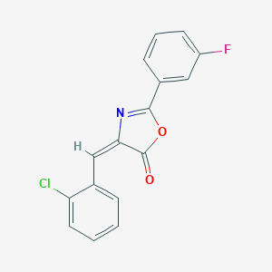 molecular formula C16H9ClFNO2 B446897 4-(2-chlorobenzylidene)-2-(3-fluorophenyl)-1,3-oxazol-5(4H)-one 
