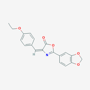 molecular formula C19H15NO5 B446917 2-(1,3-benzodioxol-5-yl)-4-(4-ethoxybenzylidene)-1,3-oxazol-5(4H)-one 