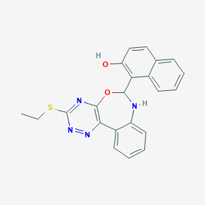 molecular formula C22H18N4O2S B446927 1-[3-(Ethylsulfanyl)-6,7-dihydro[1,2,4]triazino[5,6-d][3,1]benzoxazepin-6-yl]-2-naphthol 