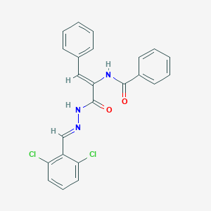 molecular formula C23H17Cl2N3O2 B446928 N-(1-{[2-(2,6-dichlorobenzylidene)hydrazino]carbonyl}-2-phenylvinyl)benzamide 