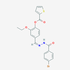 4-[(Z)-{2-[(4-bromophenyl)carbonyl]hydrazinylidene}methyl]-2-ethoxyphenyl thiophene-2-carboxylate