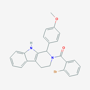 molecular formula C25H21BrN2O2 B446950 2-(2-bromobenzoyl)-1-(4-methoxyphenyl)-2,3,4,9-tetrahydro-1H-beta-carboline 