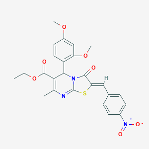ethyl 5-(2,4-dimethoxyphenyl)-2-{4-nitrobenzylidene}-7-methyl-3-oxo-2,3-dihydro-5H-[1,3]thiazolo[3,2-a]pyrimidine-6-carboxylate