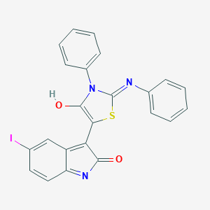 5-iodo-3-[4-oxo-3-phenyl-2-(phenylimino)-1,3-thiazolidin-5-ylidene]-1,3-dihydro-2H-indol-2-one