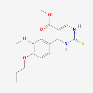 Methyl 4-(3-methoxy-4-propoxyphenyl)-6-methyl-2-thioxo-1,2,3,4-tetrahydro-5-pyrimidinecarboxylate