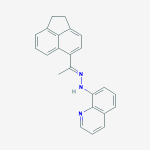 molecular formula C23H19N3 B446962 1-(1,2-Dihydro-5-acenaphthylenyl)ethanone 8-quinolinylhydrazone 