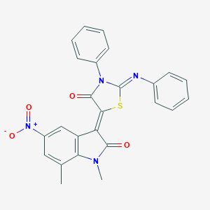 5-nitro-1,7-dimethyl-3-[4-oxo-3-phenyl-2-(phenylimino)-1,3-thiazolidin-5-ylidene]-1,3-dihydro-2H-indol-2-one