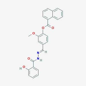 [4-[(E)-[(2-hydroxybenzoyl)hydrazinylidene]methyl]-2-methoxyphenyl] naphthalene-1-carboxylate
