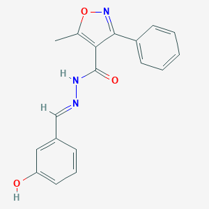 molecular formula C18H15N3O3 B446967 N'-(3-hydroxybenzylidene)-5-methyl-3-phenyl-4-isoxazolecarbohydrazide 
