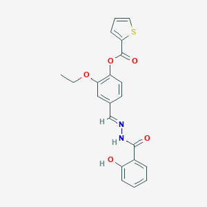 2-ethoxy-4-[(E)-{2-[(2-hydroxyphenyl)carbonyl]hydrazinylidene}methyl]phenyl thiophene-2-carboxylate