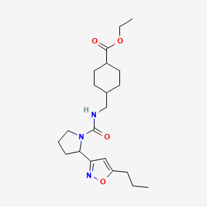 Ethyl 4-({[2-(5-propyl-1,2-oxazol-3-YL)pyrrolidine-1-carbonyl]amino}methyl)cyclohexane-1-carboxylate