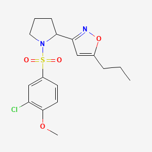 3-{1-[(3-chloro-4-methoxyphenyl)sulfonyl]-2-pyrrolidinyl}-5-propylisoxazole