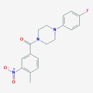 molecular formula C18H18FN3O3 B446983 (4-(4-Fluorophenyl)piperazin-1-yl)(4-methyl-3-nitrophenyl)methanone 