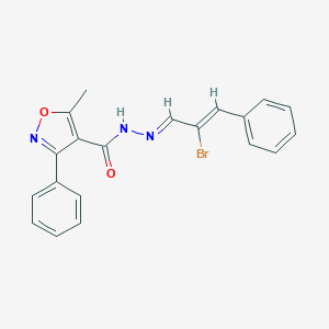molecular formula C20H16BrN3O2 B446984 N'-(2-bromo-3-phenyl-2-propenylidene)-5-methyl-3-phenyl-4-isoxazolecarbohydrazide 