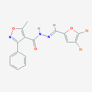 molecular formula C16H11Br2N3O3 B446986 N'-[(4,5-dibromo-2-furyl)methylene]-5-methyl-3-phenyl-4-isoxazolecarbohydrazide 
