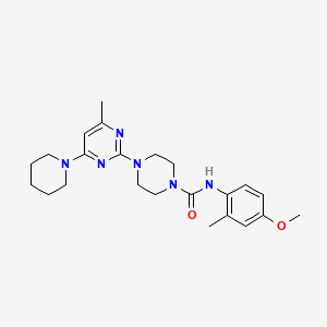 N-(4-methoxy-2-methylphenyl)-4-[4-methyl-6-(1-piperidinyl)-2-pyrimidinyl]-1-piperazinecarboxamide