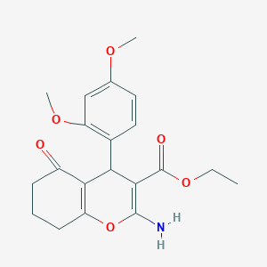 molecular formula C20H23NO6 B446987 ethyl 2-amino-4-(2,4-dimethoxyphenyl)-5-oxo-5,6,7,8-tetrahydro-4H-chromene-3-carboxylate 