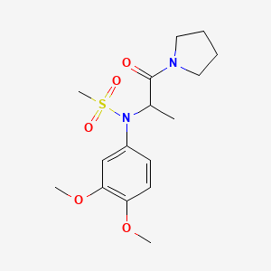 N-(3,4-dimethoxyphenyl)-N-[1-methyl-2-oxo-2-(1-pyrrolidinyl)ethyl]methanesulfonamide