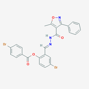 [4-bromo-2-[(E)-[(5-methyl-3-phenyl-1,2-oxazole-4-carbonyl)hydrazinylidene]methyl]phenyl] 4-bromobenzoate