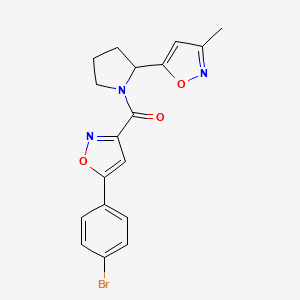 5-{1-[5-(4-Bromophenyl)-1,2-oxazole-3-carbonyl]pyrrolidin-2-YL}-3-methyl-1,2-oxazole