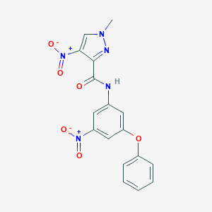 molecular formula C17H13N5O6 B446991 1-methyl-4-nitro-N-(3-nitro-5-phenoxyphenyl)pyrazole-3-carboxamide 