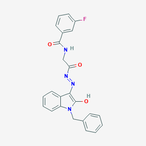 N-{2-[2-(1-benzyl-2-oxo-1,2-dihydro-3H-indol-3-ylidene)hydrazino]-2-oxoethyl}-3-fluorobenzamide