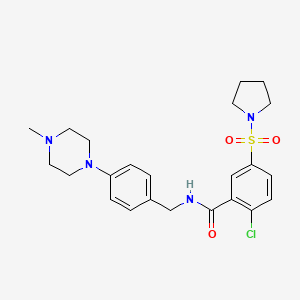 2-chloro-N-[4-(4-methyl-1-piperazinyl)benzyl]-5-(1-pyrrolidinylsulfonyl)benzamide