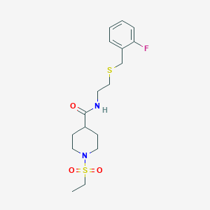 1-(ETHANESULFONYL)-N-(2-{[(2-FLUOROPHENYL)METHYL]SULFANYL}ETHYL)PIPERIDINE-4-CARBOXAMIDE