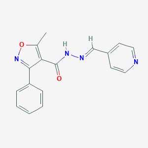 molecular formula C17H14N4O2 B446999 5-methyl-3-phenyl-N'-(4-pyridinylmethylene)-4-isoxazolecarbohydrazide 