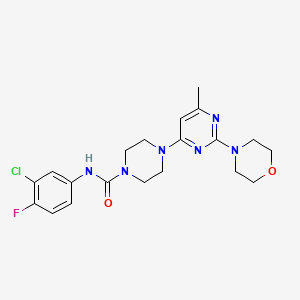 N-(3-chloro-4-fluorophenyl)-4-[6-methyl-2-(4-morpholinyl)-4-pyrimidinyl]-1-piperazinecarboxamide