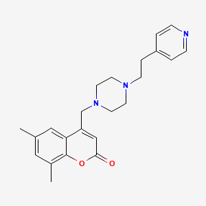 6,8-dimethyl-4-({4-[2-(pyridin-4-yl)ethyl]piperazin-1-yl}methyl)-2H-chromen-2-one