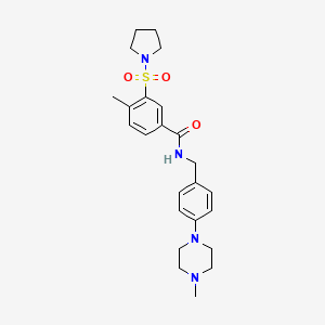 4-methyl-N-[4-(4-methyl-1-piperazinyl)benzyl]-3-(1-pyrrolidinylsulfonyl)benzamide