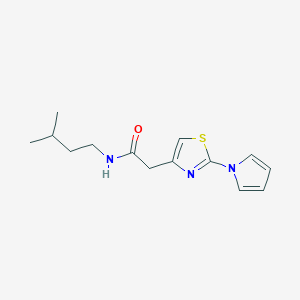 N-(3-methylbutyl)-2-[2-(1H-pyrrol-1-yl)-1,3-thiazol-4-yl]acetamide