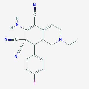 6-Amino-2-ethyl-8-(4-fluorophenyl)-1,3,8,8a-tetrahydroisoquinoline-5,7,7-tricarbonitrile