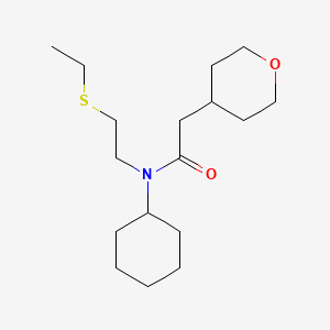 N-cyclohexyl-N-[2-(ethylthio)ethyl]-2-(tetrahydro-2H-pyran-4-yl)acetamide