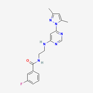 N-(2-{[6-(3,5-dimethyl-1H-pyrazol-1-yl)-4-pyrimidinyl]amino}ethyl)-3-fluorobenzamide