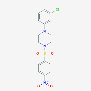 molecular formula C16H16ClN3O4S B447016 1-(3-Chloro-phenyl)-4-(4-nitro-benzenesulfonyl)-piperazine 