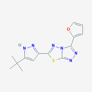 6-[5-(TERT-BUTYL)-1H-PYRAZOL-3-YL]-3-(2-FURYL)[1,2,4]TRIAZOLO[3,4-B][1,3,4]THIADIAZOLE